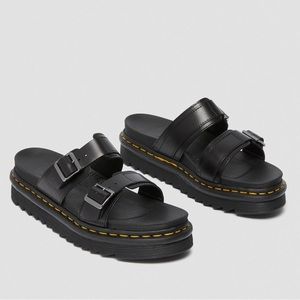 DR. Marten MYLES BRANDO LEATHER BUCKLE SLIDE SANDALS MENS 12